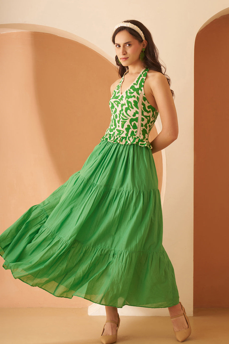 Amagyaa green printed top