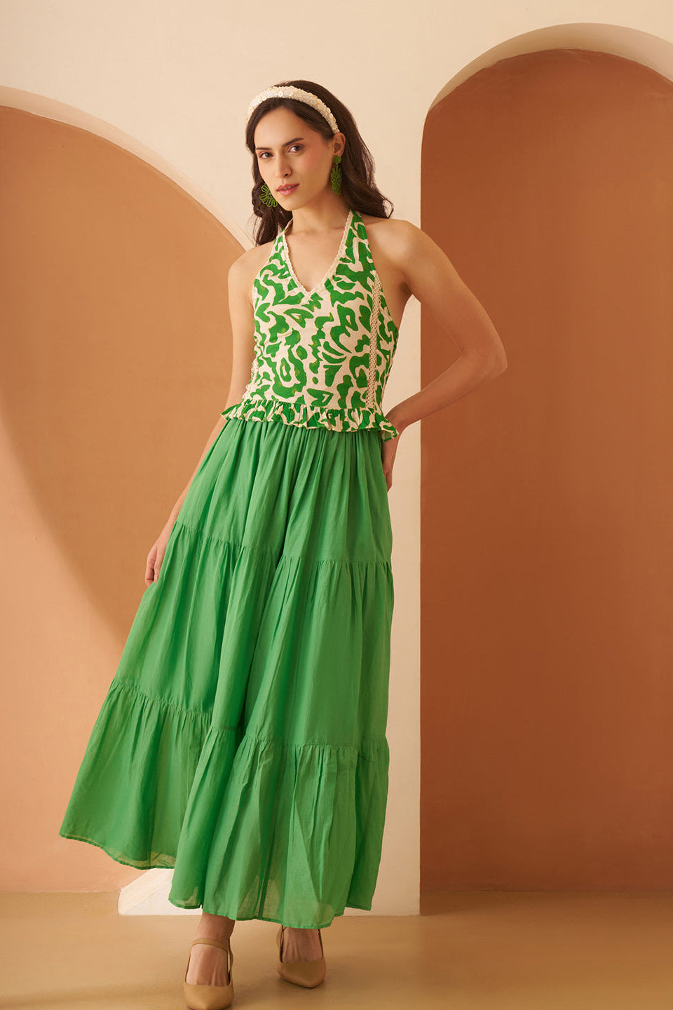 Amagyaa green printed top