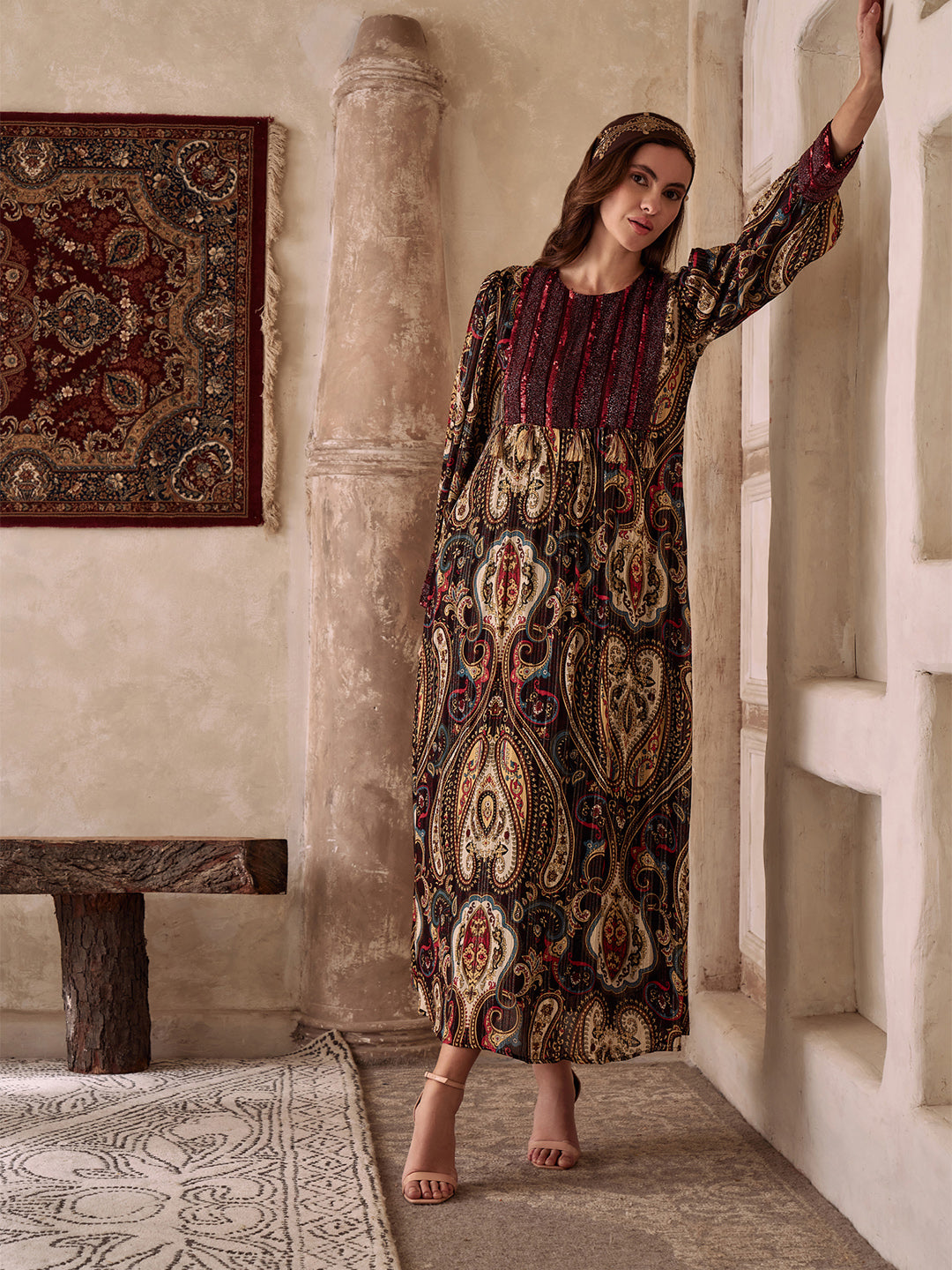 Amagyaa brown kaftan