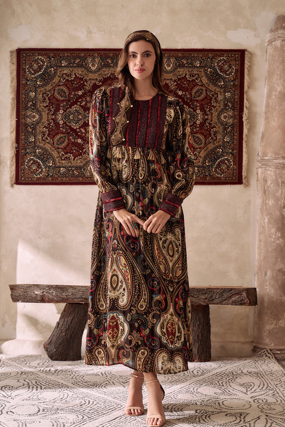Amagyaa brown kaftan