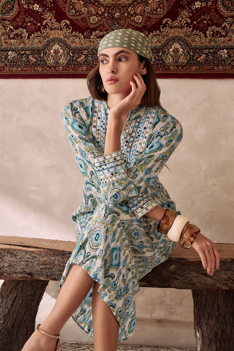 Amagyaa noor blue kaftan