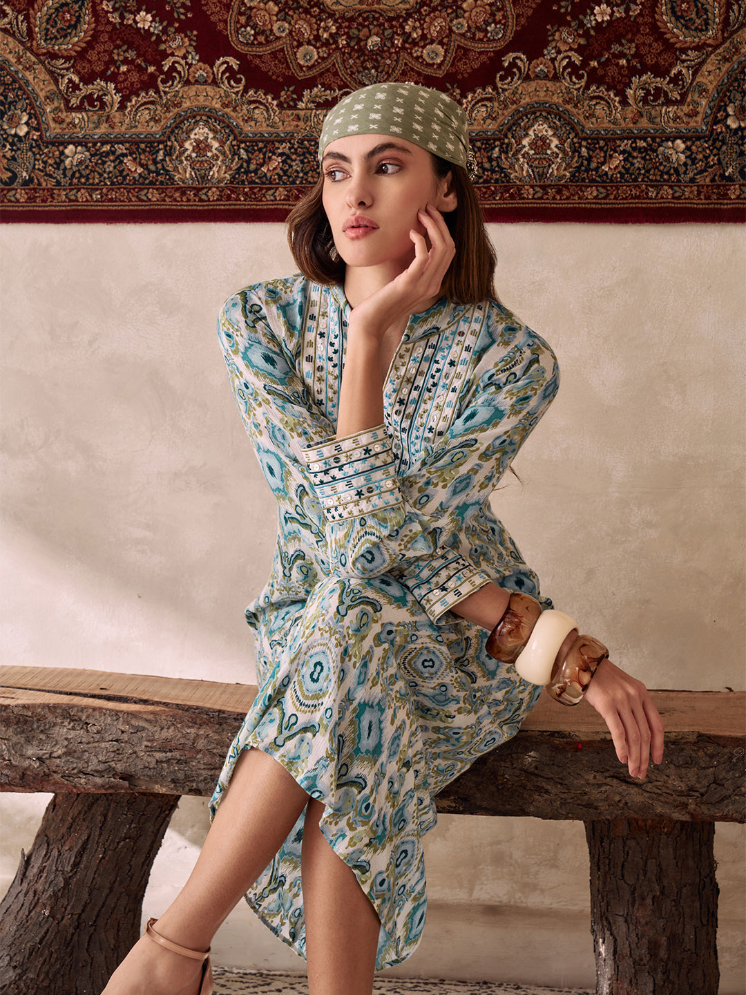 Amagyaa noor blue kaftan