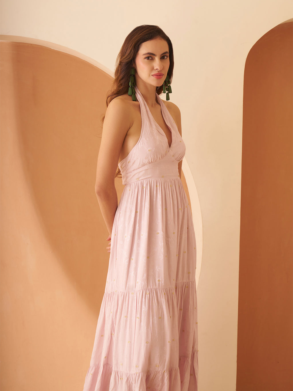 Amagyaa baby pink maxi dress