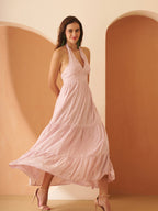 Amagyaa baby pink maxi dress