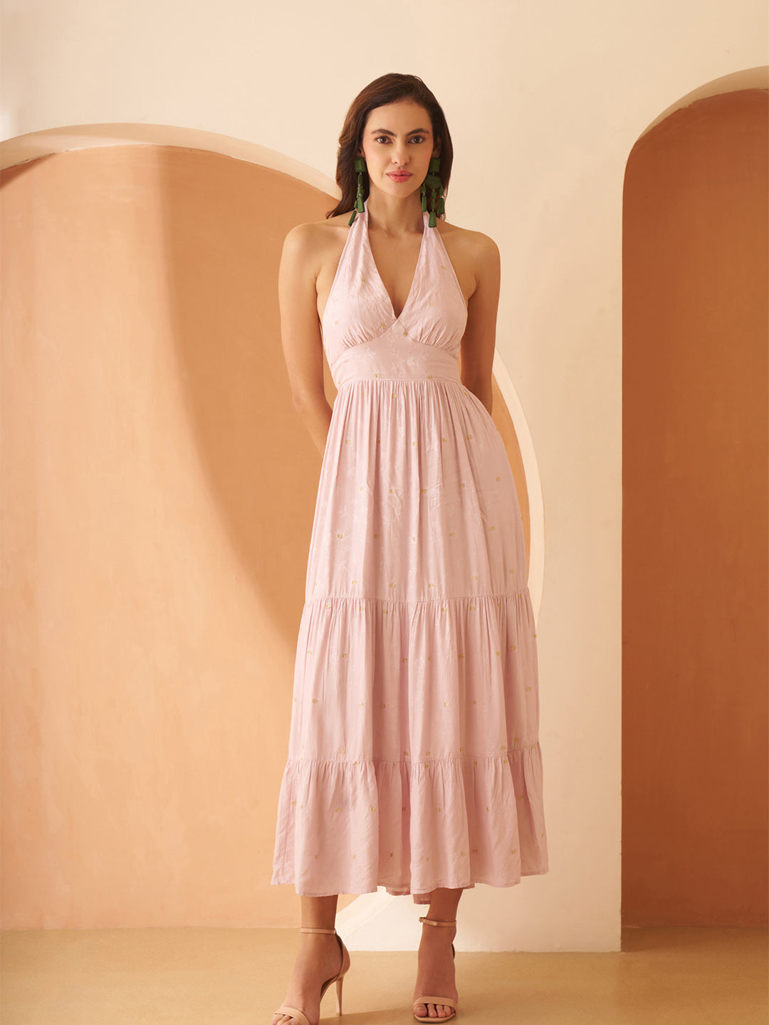 Amagyaa baby pink maxi dress