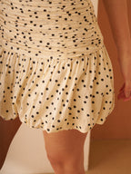 Amagyaa Polka Dot Cream Mini Dress