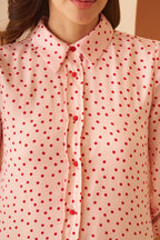 Amagyaa pink polka dot mini dress