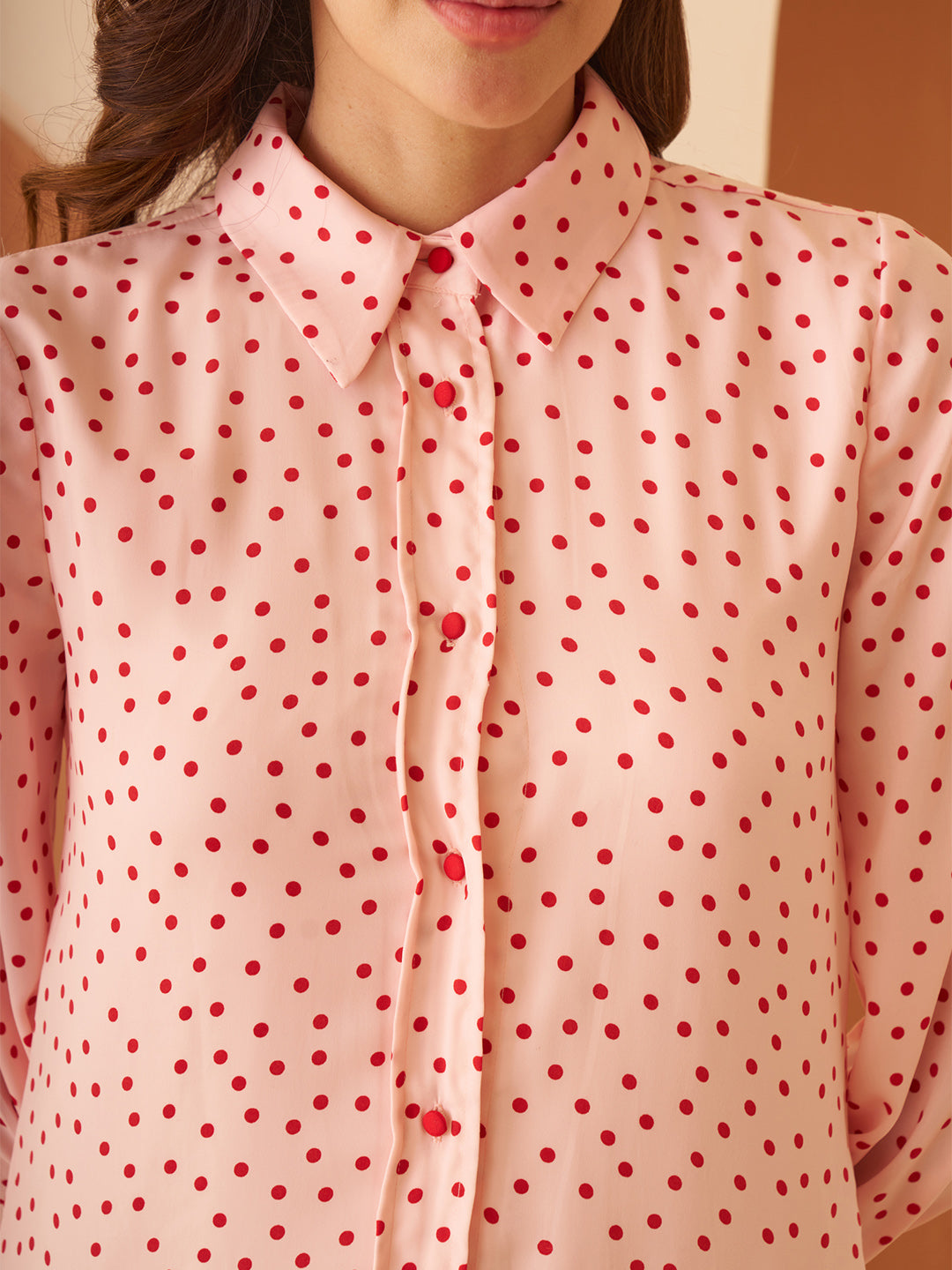 Amagyaa pink polka dot mini dress
