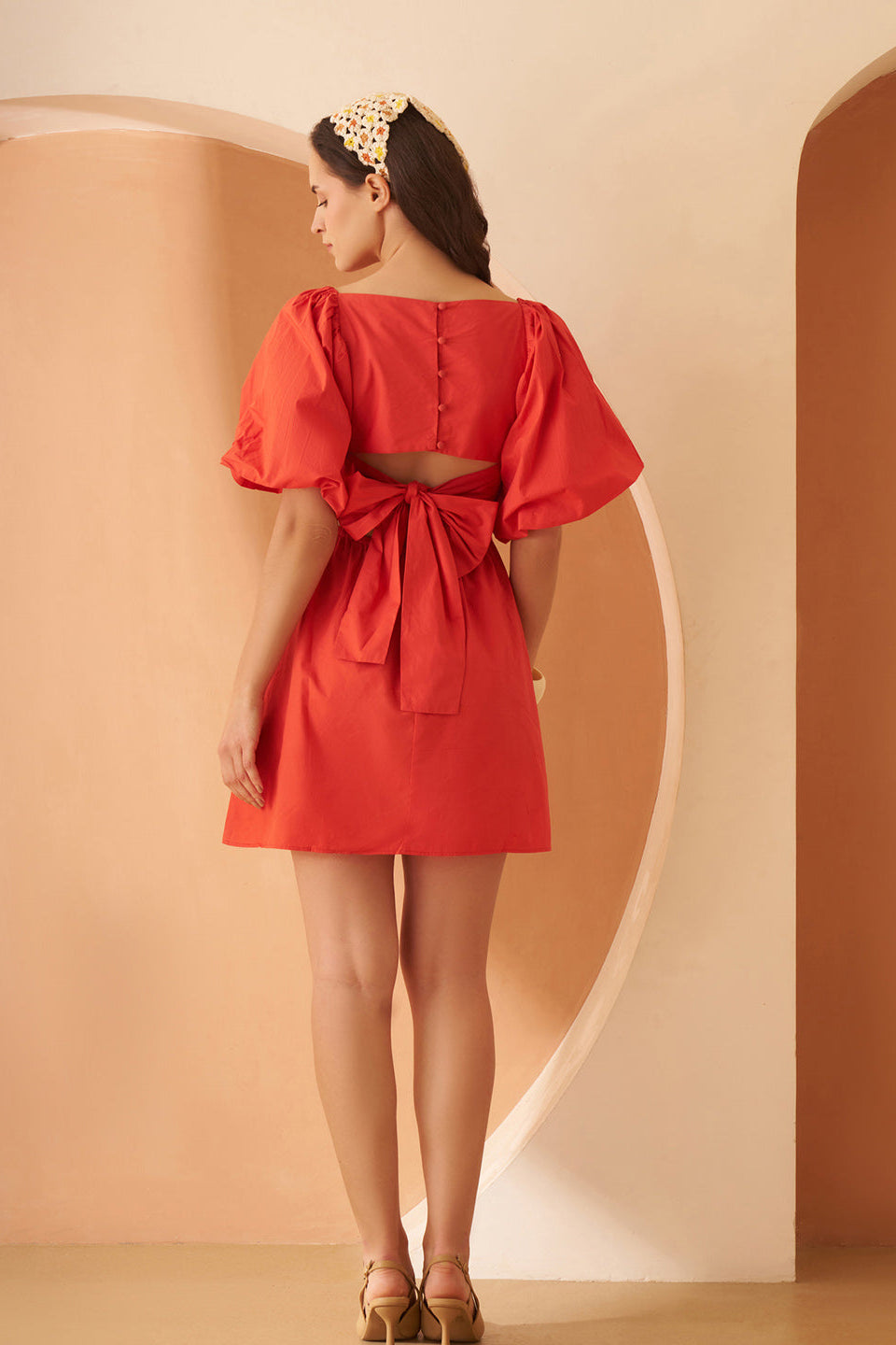 Amagyaa orange mini dress