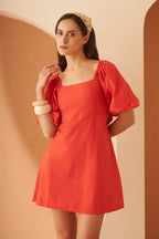 Amagyaa orange mini dress