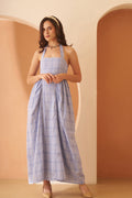 Amagyaa blue textured maxi dress