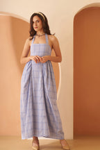 Amagyaa blue textured maxi dress