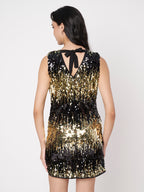 Black Sequin Sleeveless A-Line Mini Dress