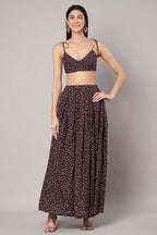 Amagyaa brown polka dot co-ords set