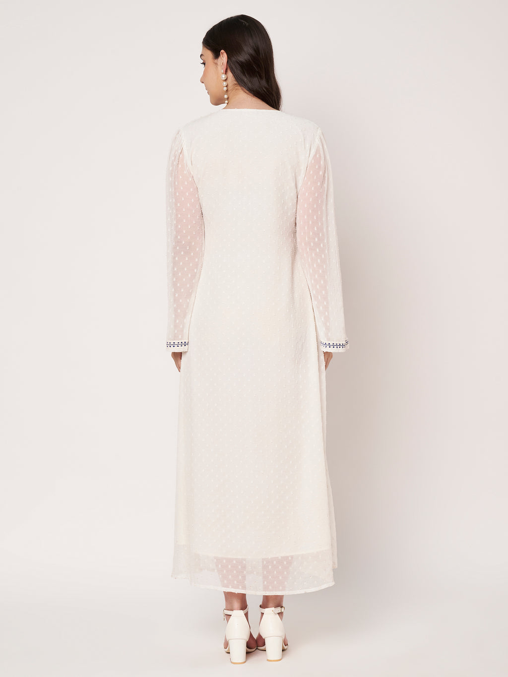 White Embroidered Kaftan Noor Collection