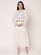 White Embroidered Kaftan Noor Collection