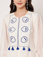 White Embroidered Kaftan Noor Collection