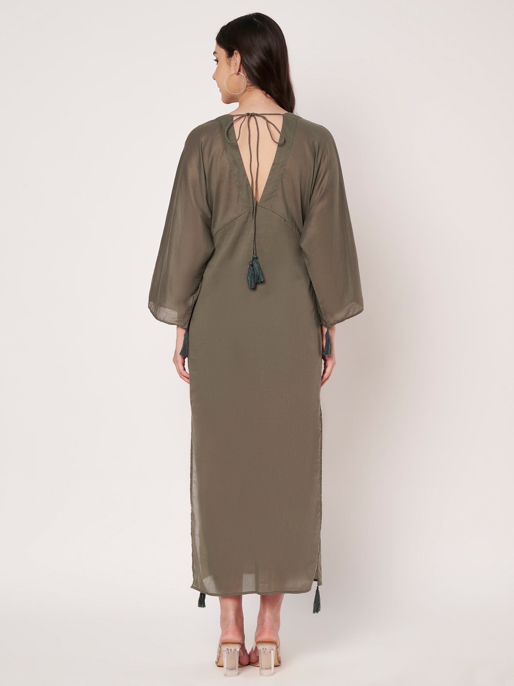 The Noor Olive Kaftan collection
