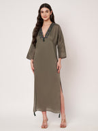The Noor Olive Kaftan collection