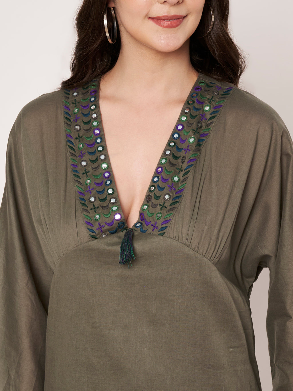 The Noor Olive Kaftan collection