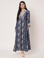 Noor Navy Blue Kaftan by Amagyaa