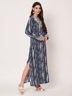 Noor Navy Blue Kaftan by Amagyaa