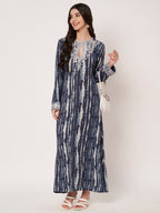 Noor Navy Blue Kaftan by Amagyaa