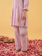 Elegant Pink Embroidered Ethnic Co-Ord Set for Women