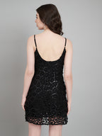 Black Sequin Embellished Bodycon Mini Dress