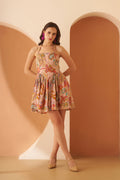 Amagyaa Floral Peach Mini Dress