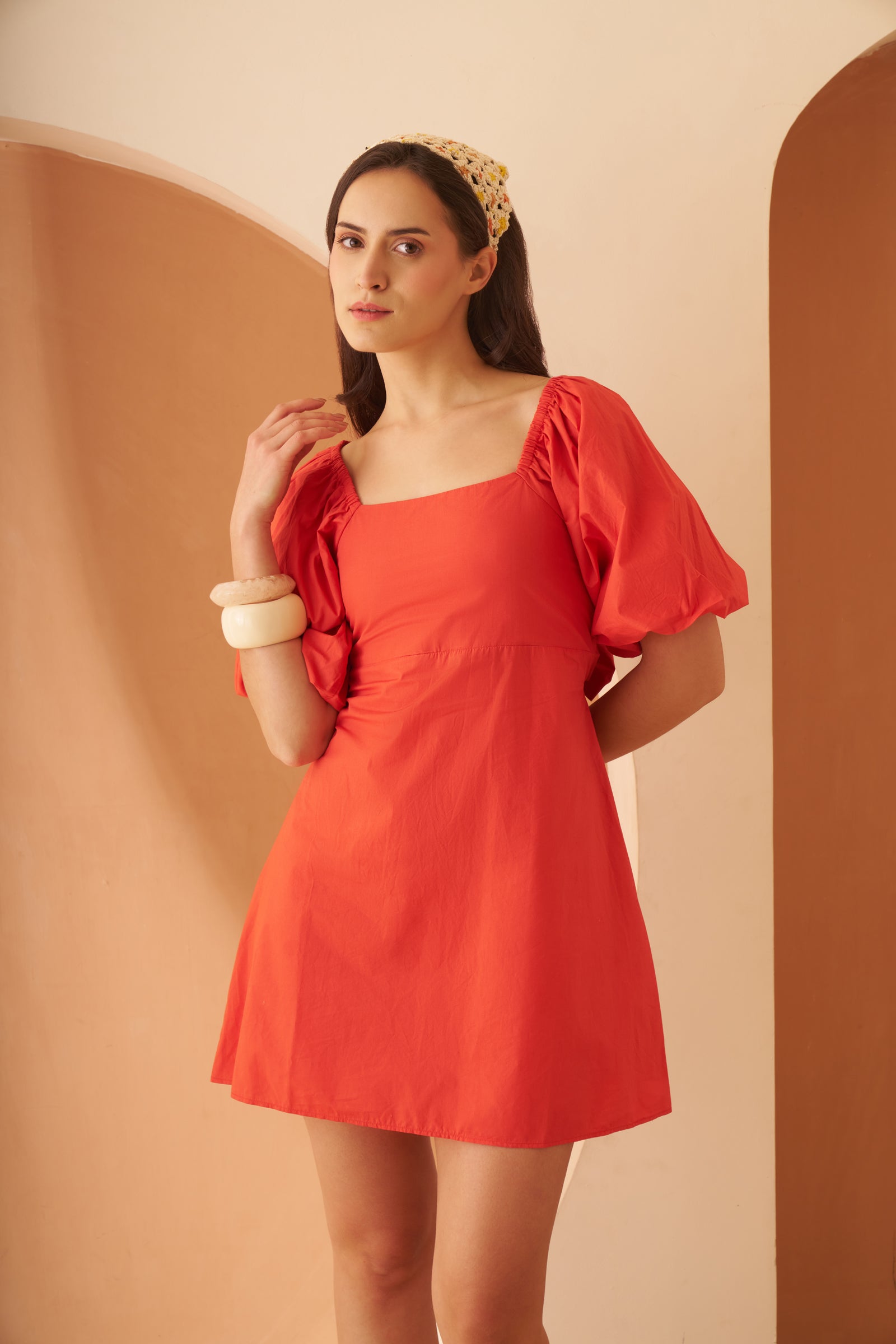 Amagyyaa Orange  Skater Dress
