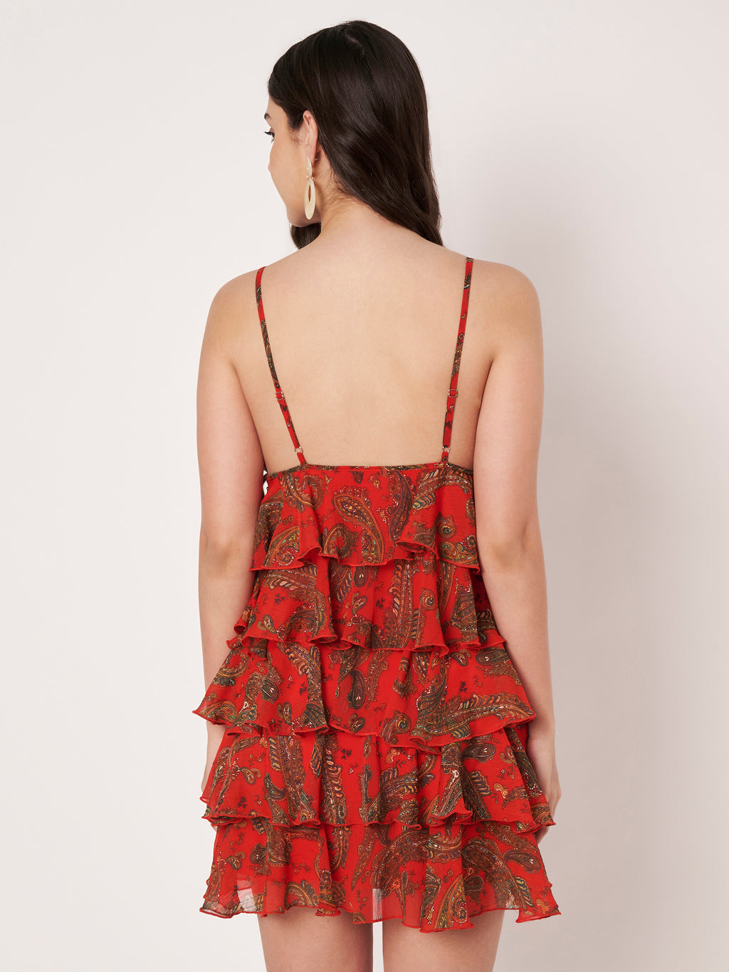 Red Ruffle Tiered Mini Dress