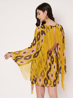 Mustard Yellow Lurex Mini Dress