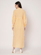 Yellow Striped Shirt Dress
