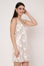 Off White Sequine Dress