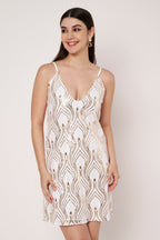 Off White Sequine Dress