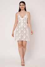 Off White Sequine Dress