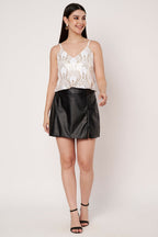 Off White Sequine Top