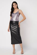 Sequin V-Neck Top