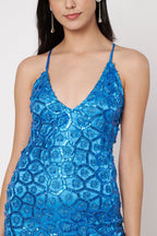 Sequine V-Neck Dress