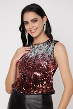 Bow Back Sequin Top