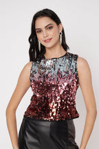 Bow Back Sequin Top