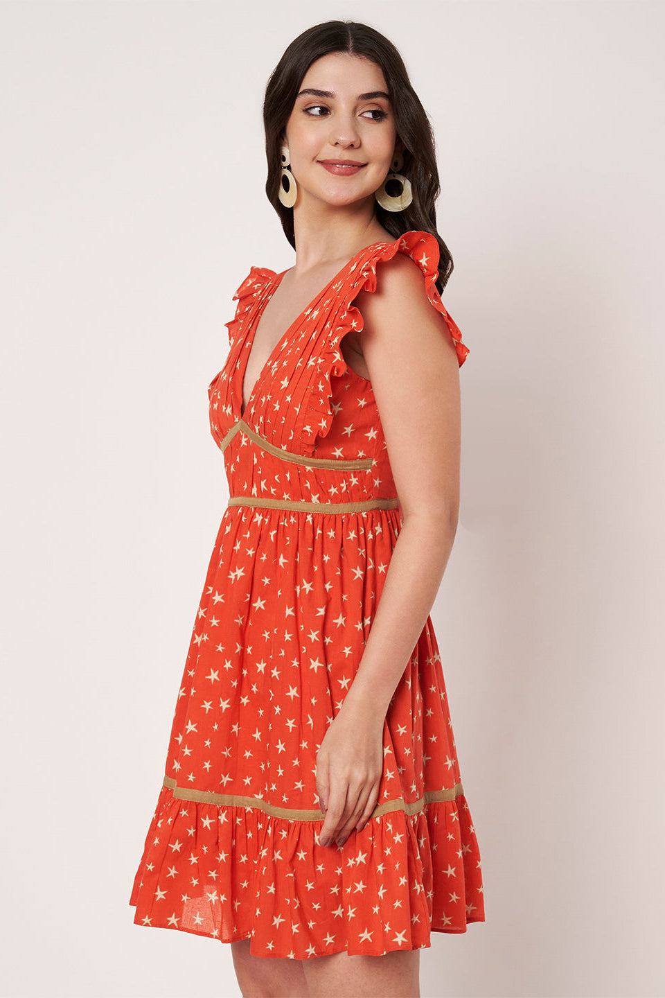 Amagyaa orange floral mini dress