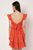 Amagyaa orange floral mini dress