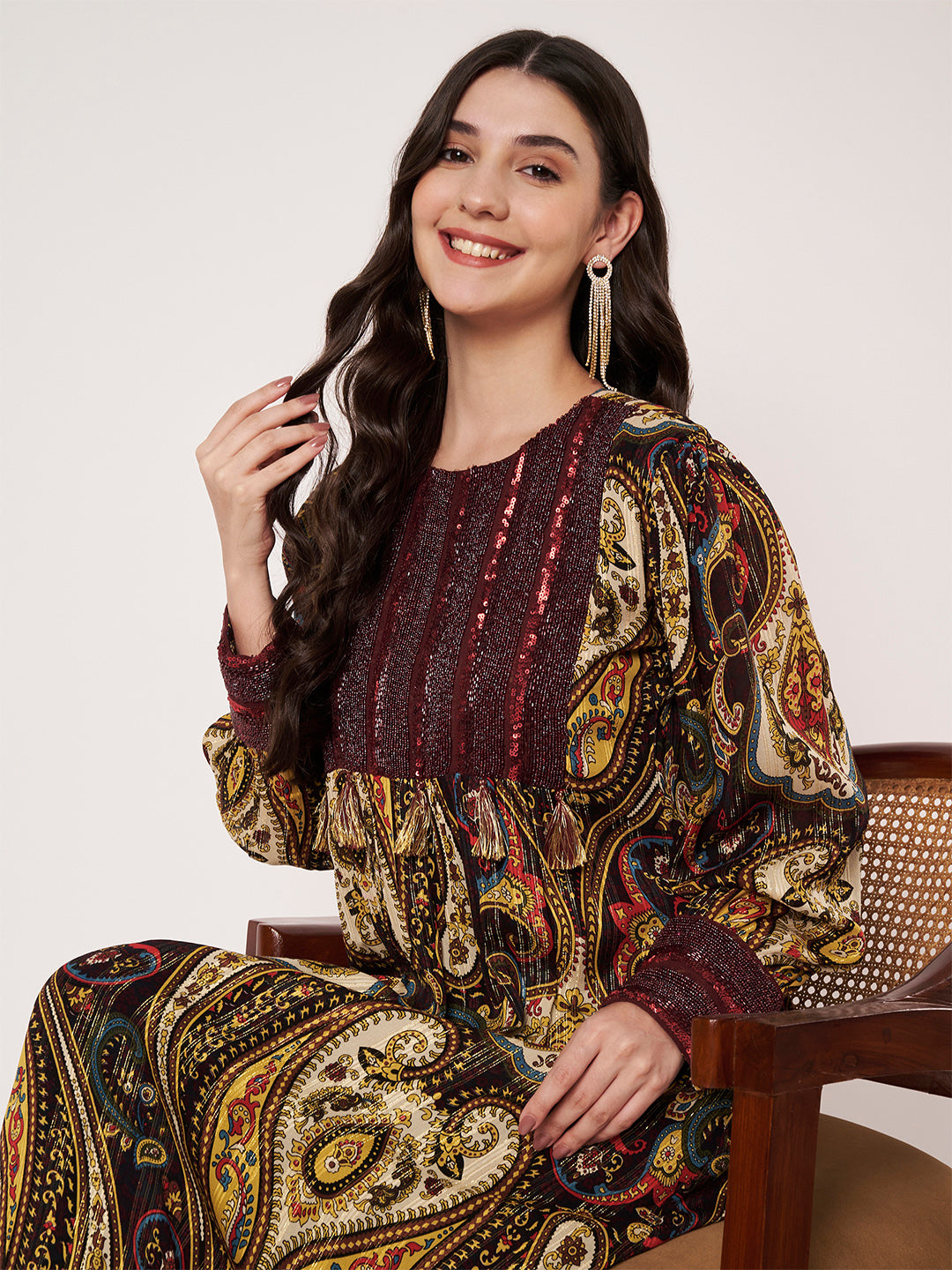 Amagyaa brown kaftan