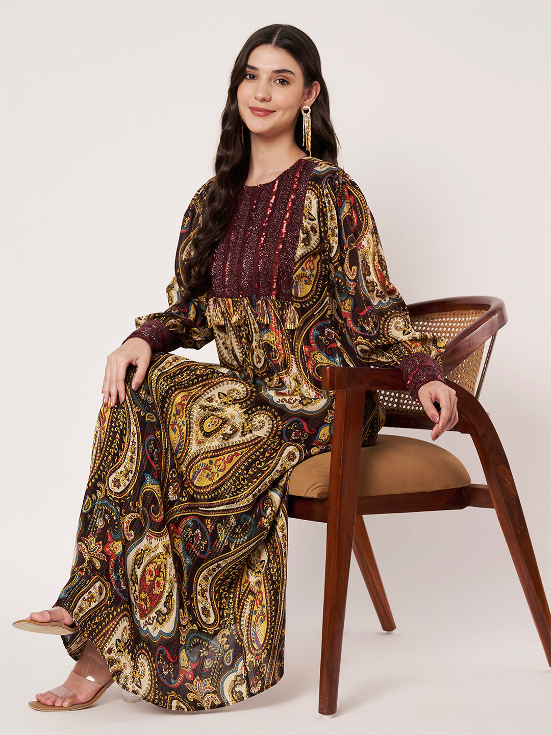 Amagyaa brown kaftan