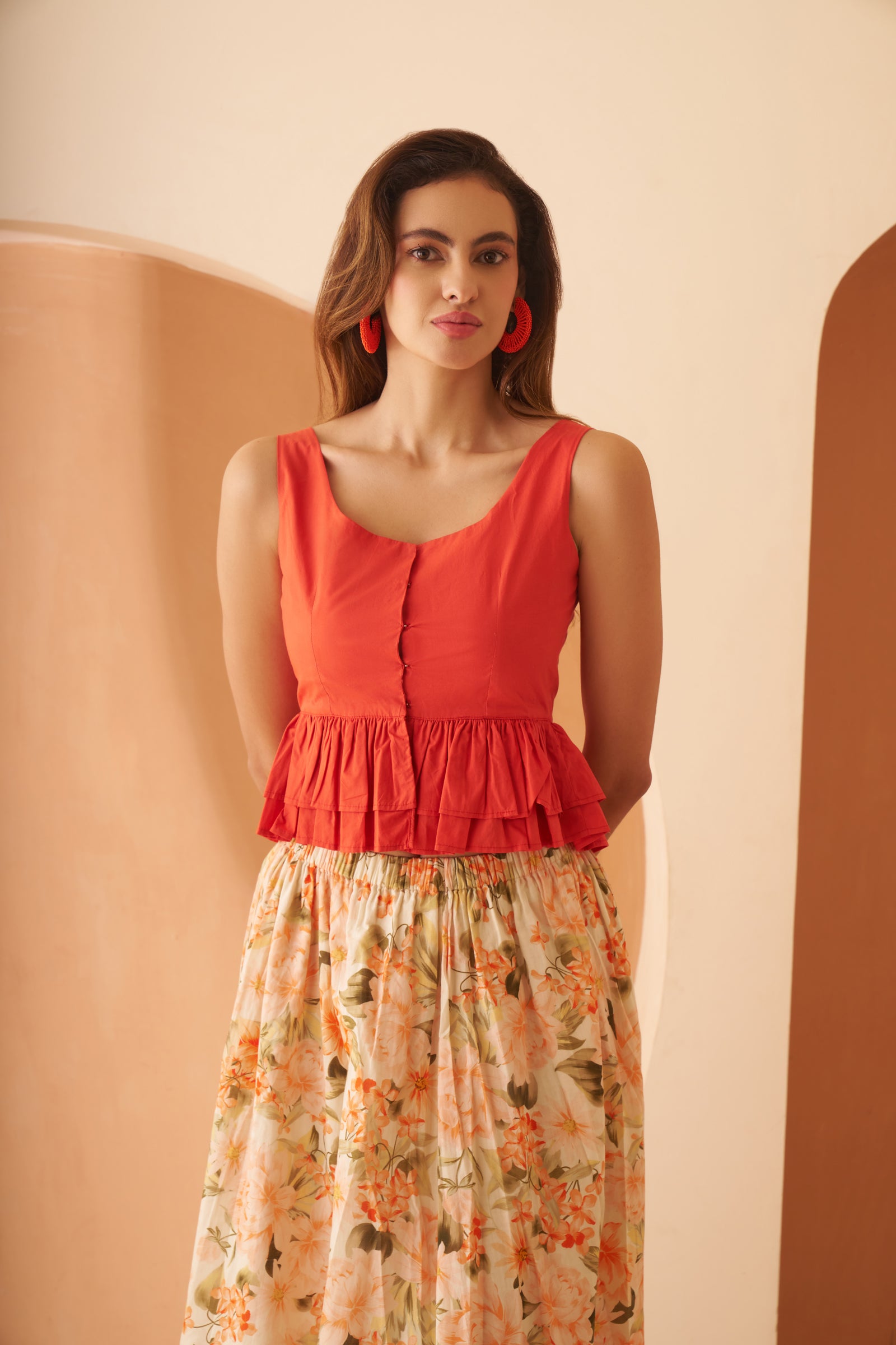 Amagyaa Scoop Neck Peplum Top