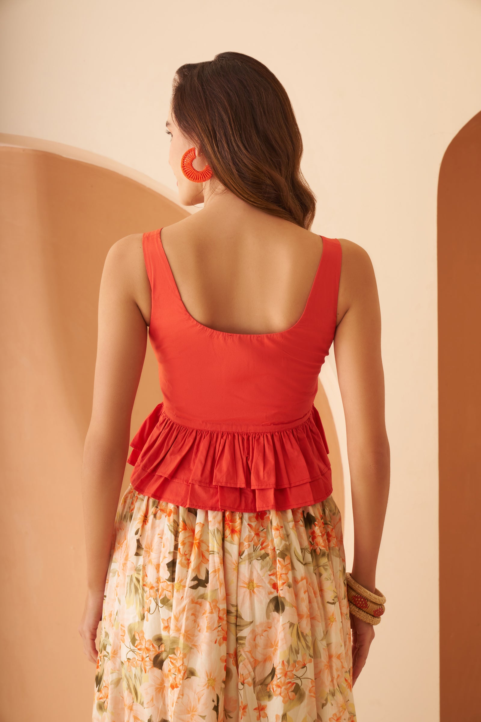 Amagyaa Scoop Neck Peplum Top