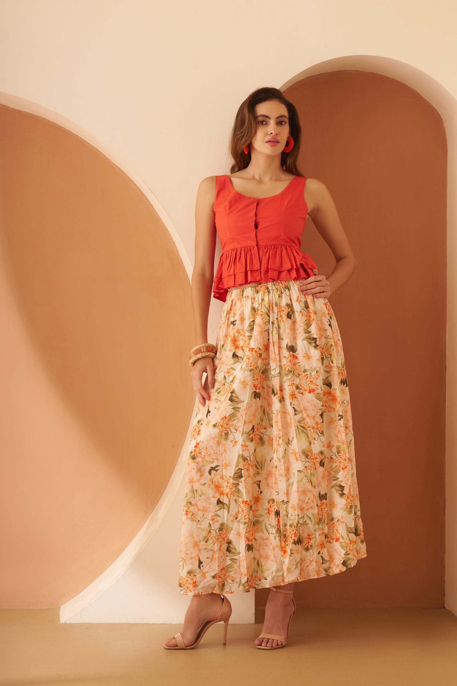 Amagyaa Scoop Neck Peplum Top