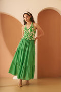 Amagyaa Green Printed Halter Top